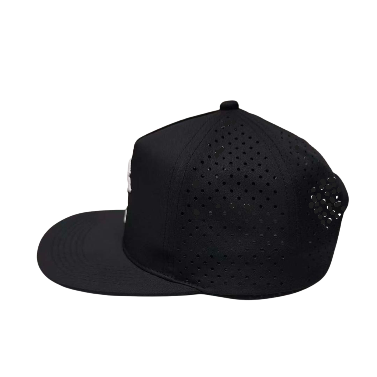 PF 5-Panel Flat Brim Hat — Black
